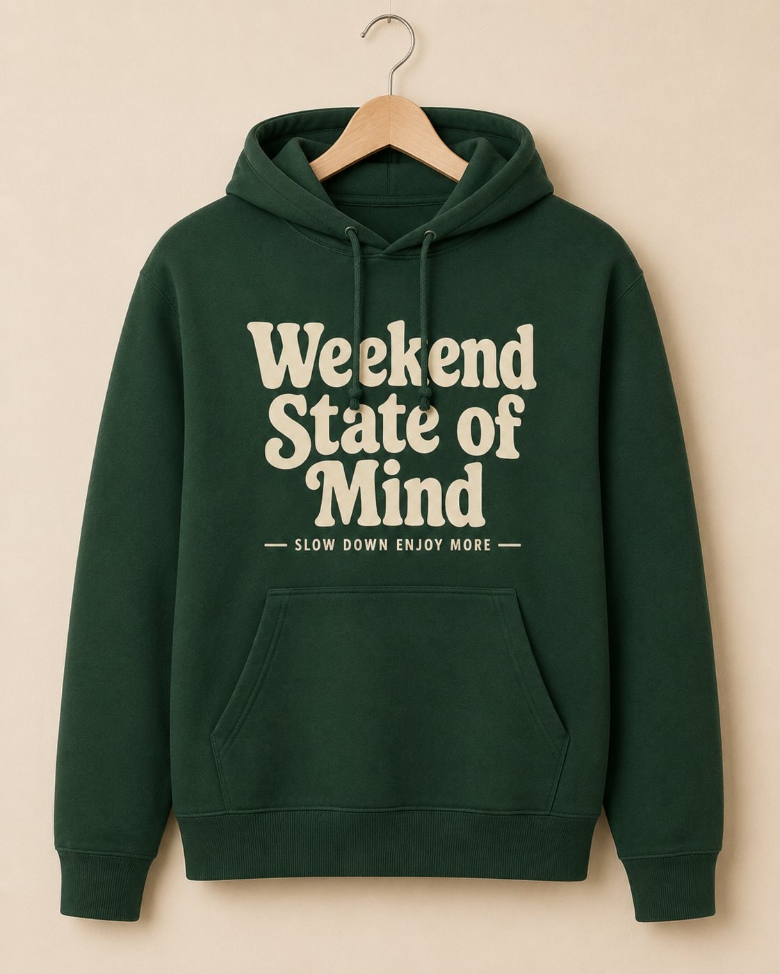 Weekend State of Mind Hoodie-Forest Green-2