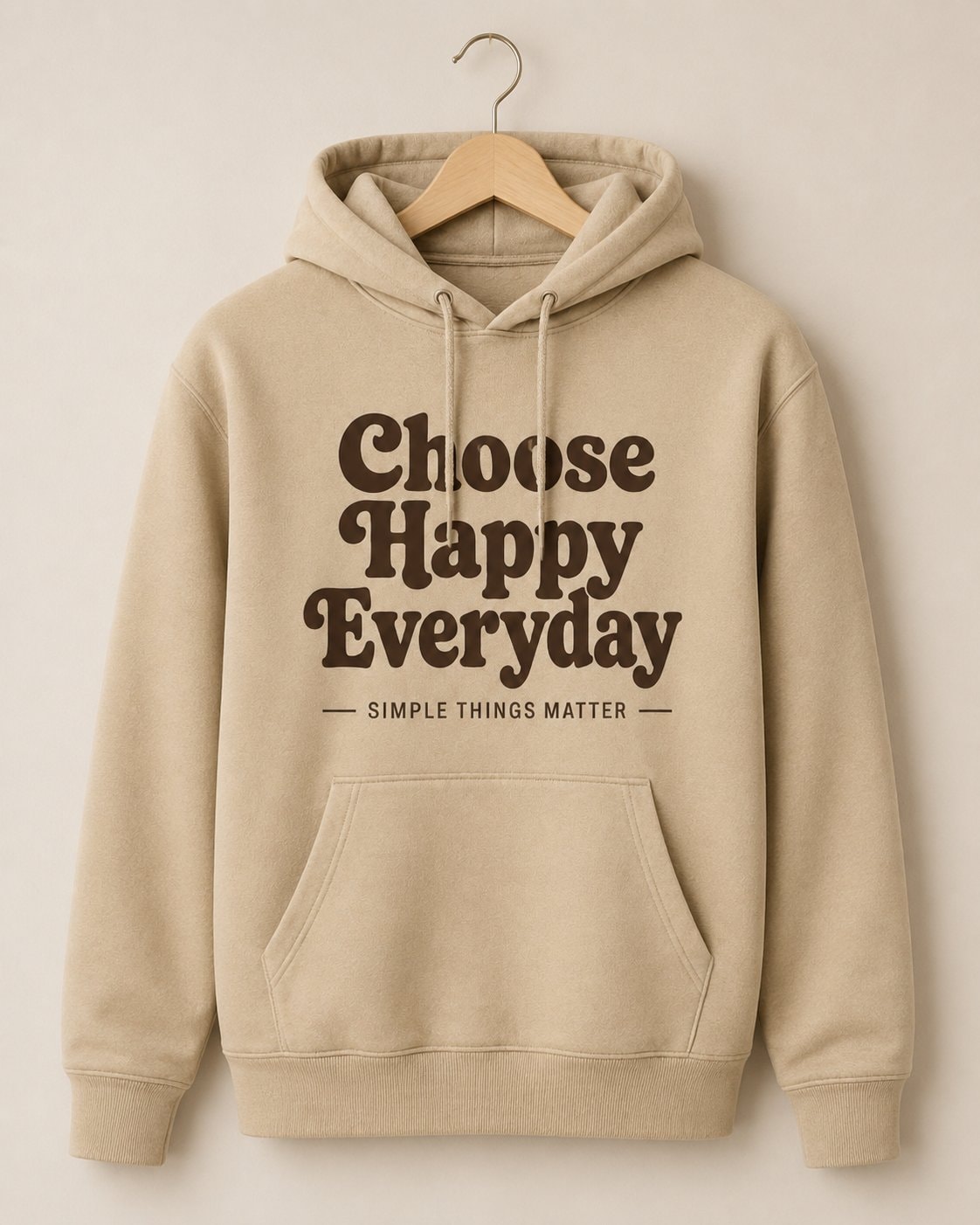 Choose Happy Everyday Hoodie-Sand-2