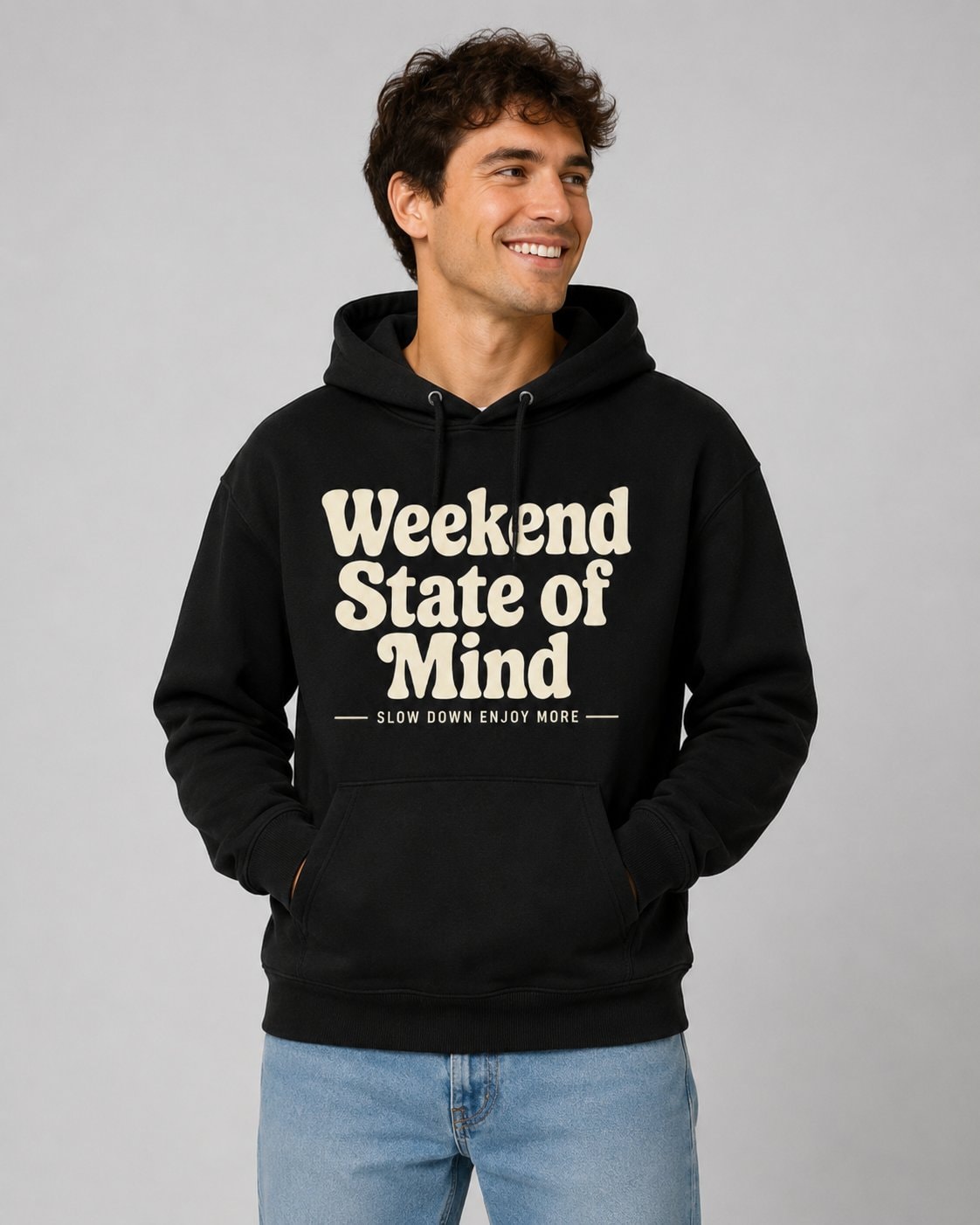 Weekend State of Mind Hoodie-Black-4