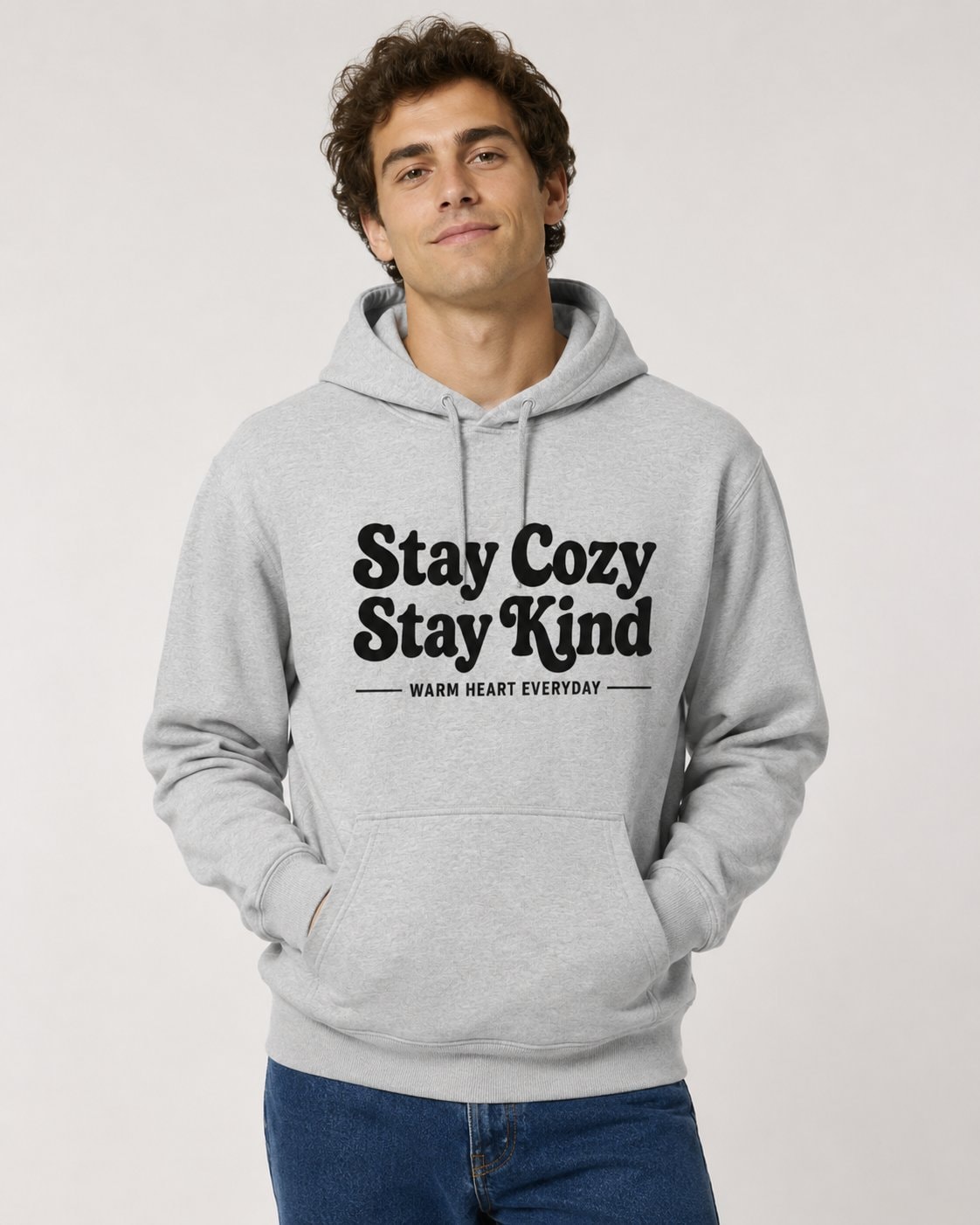 Stay Cozy Stay Kind Hoodie-Sport Grey-4