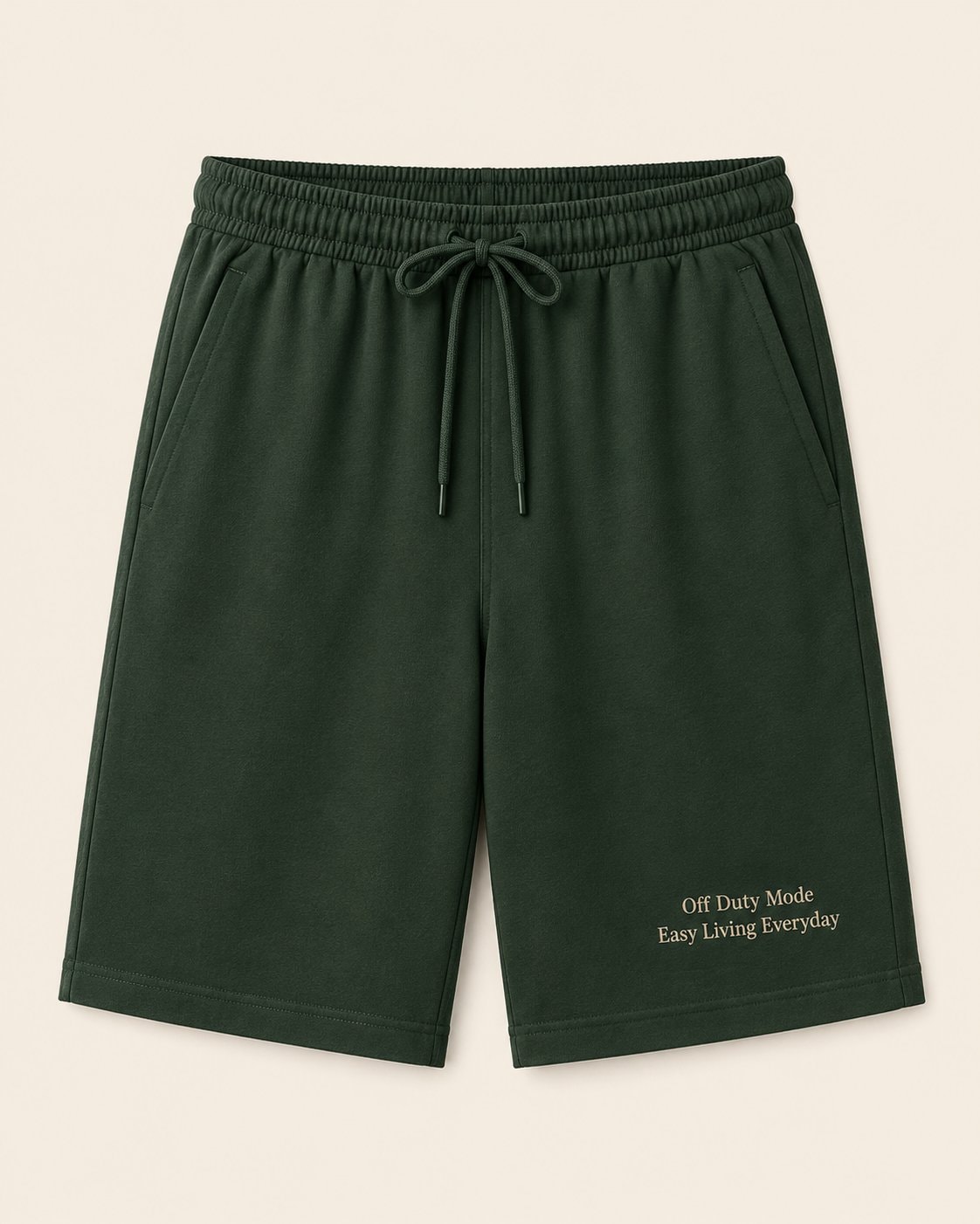 Off Duty Comfort Half Pants-Forest Green-1