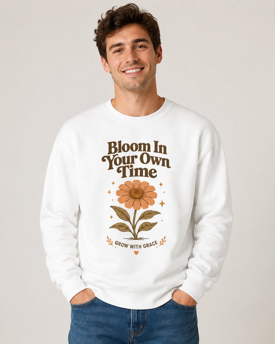 Bloom In Your Own Time Sweatshirt-White-4
