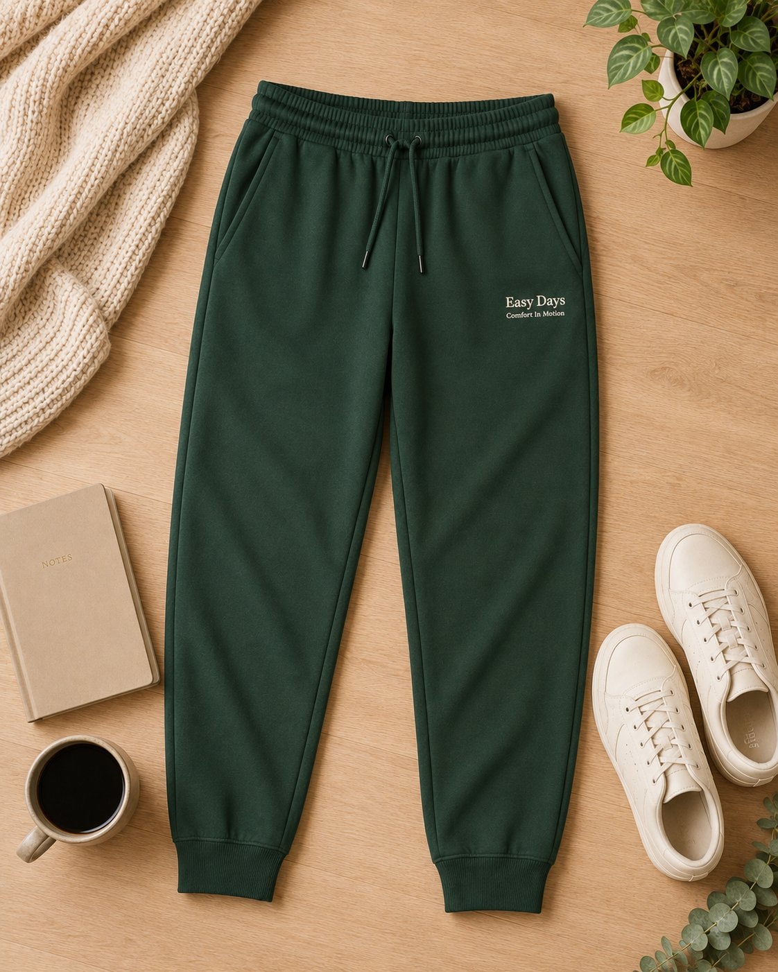 Easy Days Comfort Pants-Forest Green-3