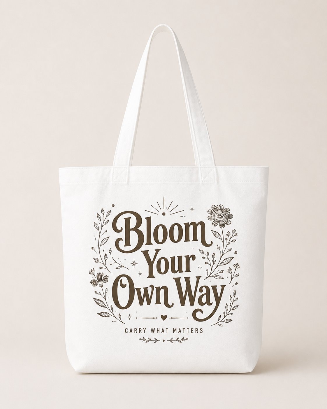 Bloom Your Own Way Tote Bag-White-1