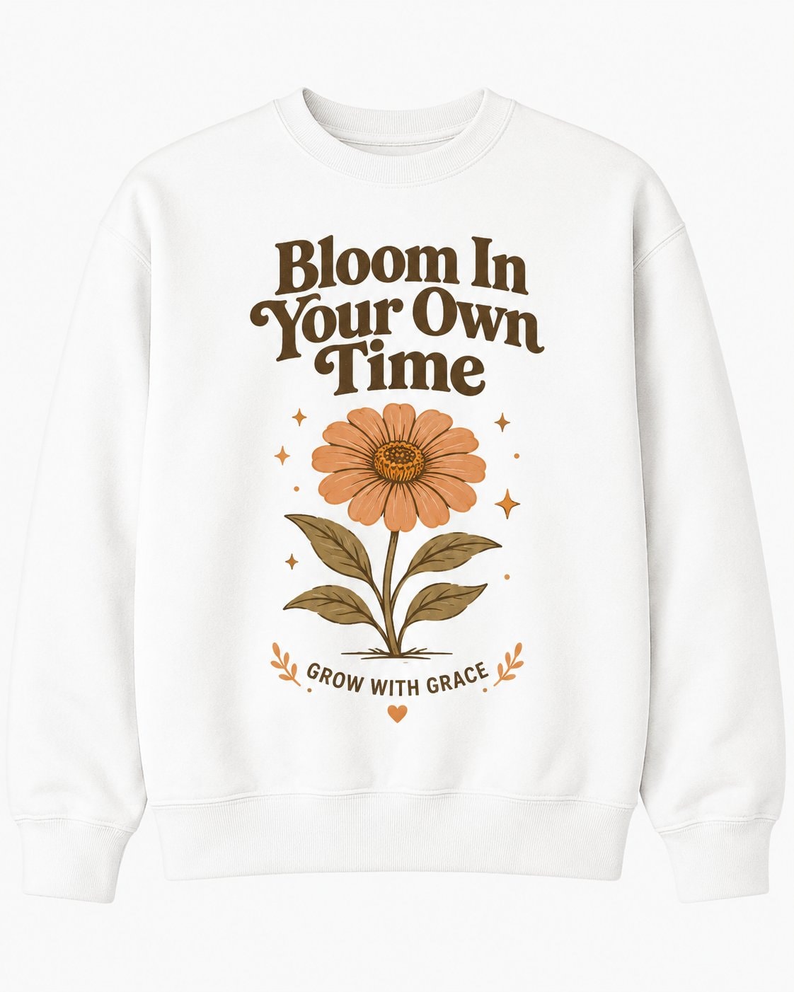 Bloom In Your Own Time Sweatshirt-White-1