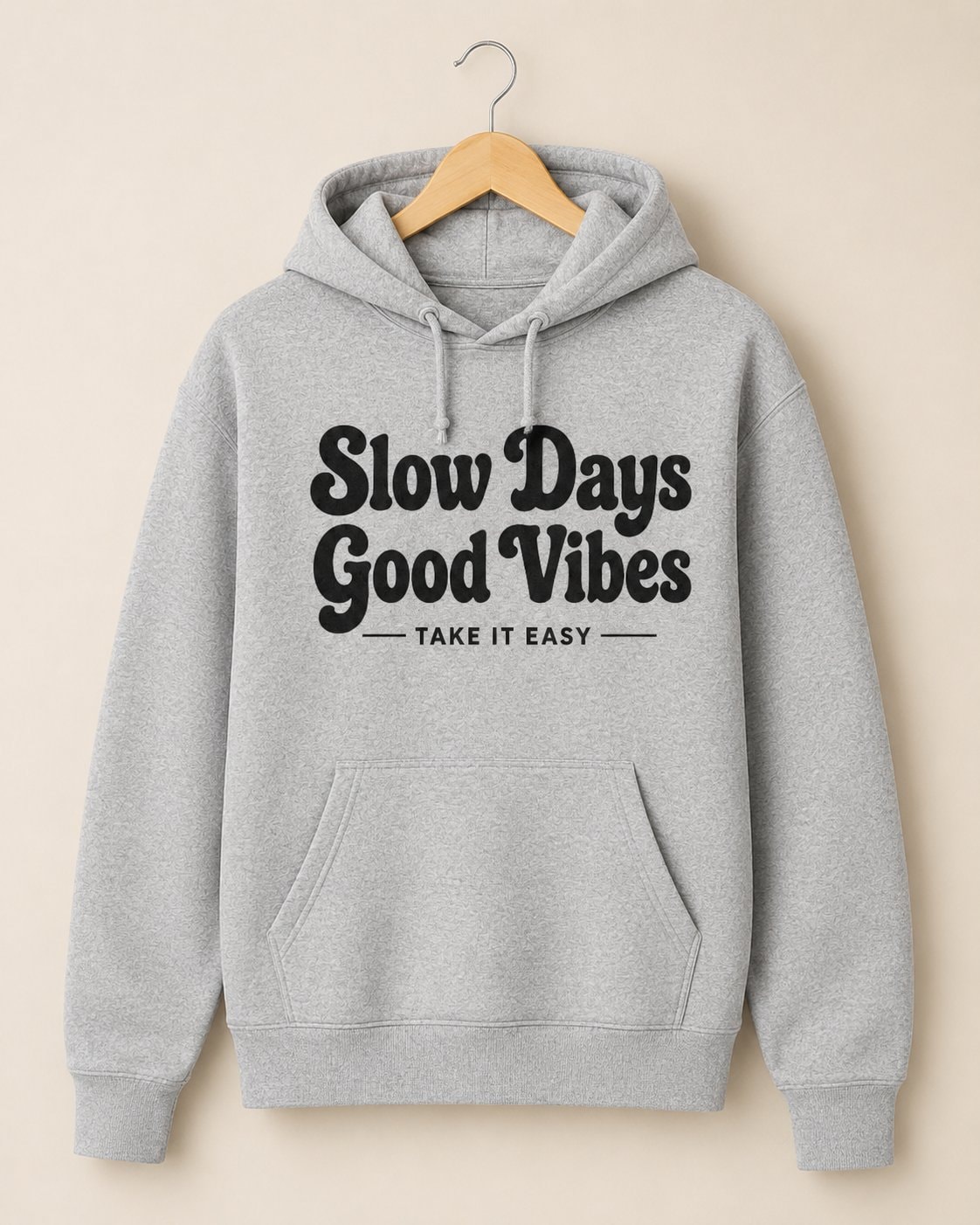 Slow Days Good Vibes Hoodie-Sport Grey-2