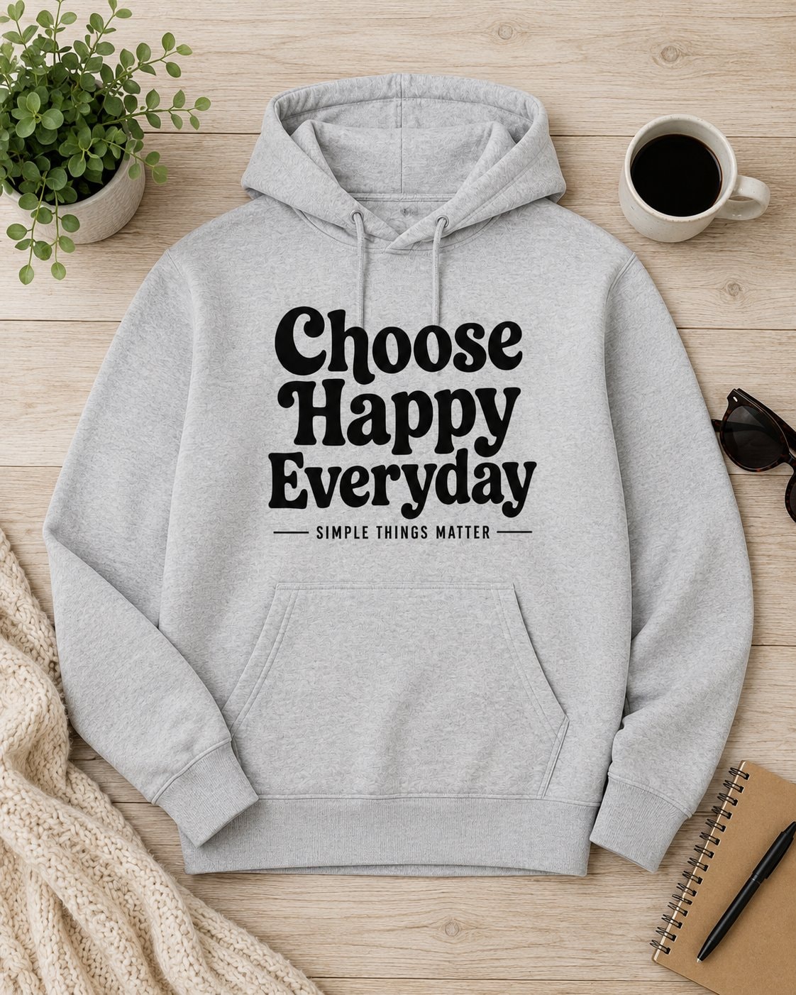 Choose Happy Everyday Hoodie-Sport Grey-3