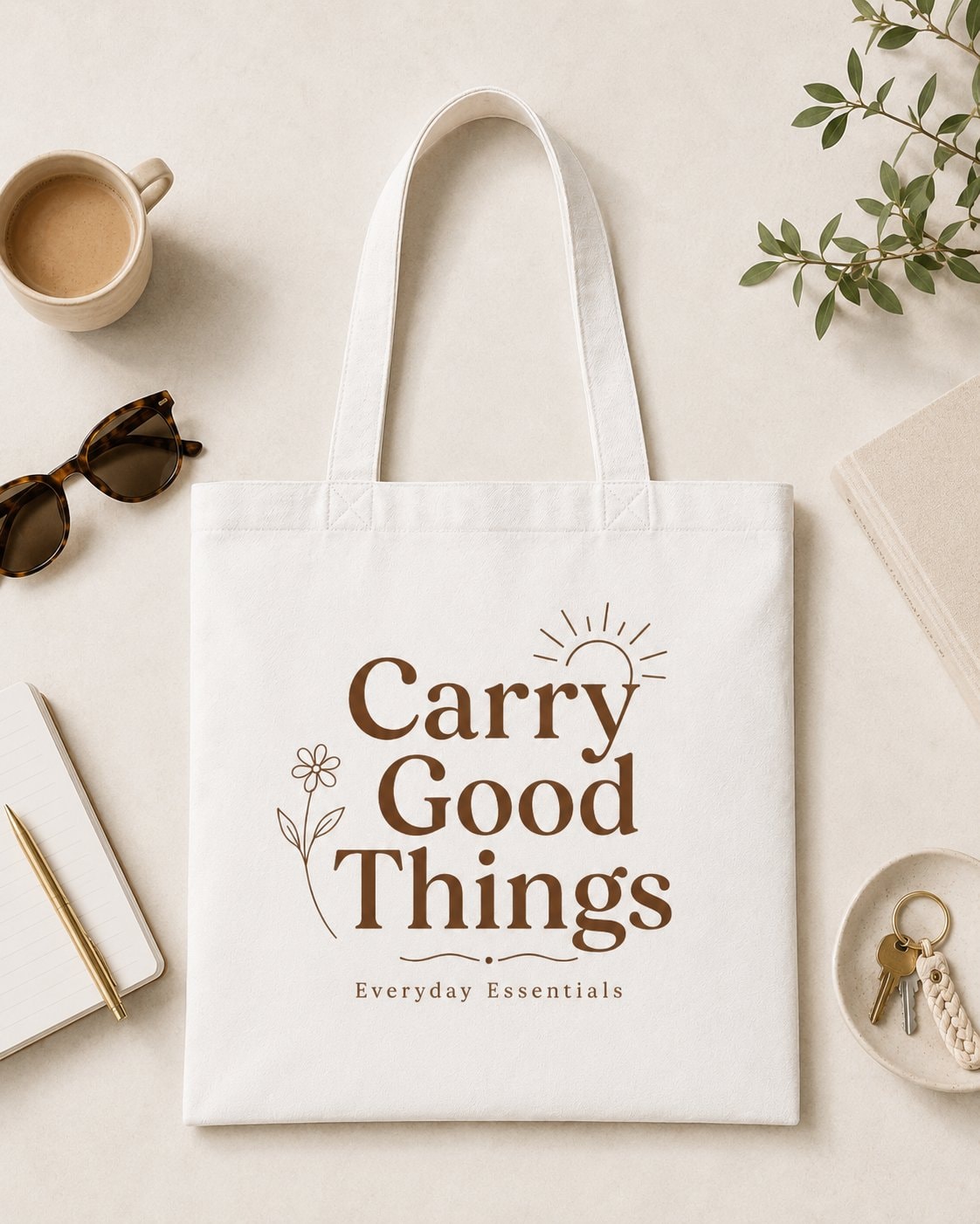 Carry Good Things Tote Bag-White-3