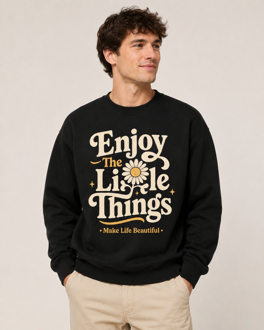 Enjoy The Little Things Sweatshirt-Black-4