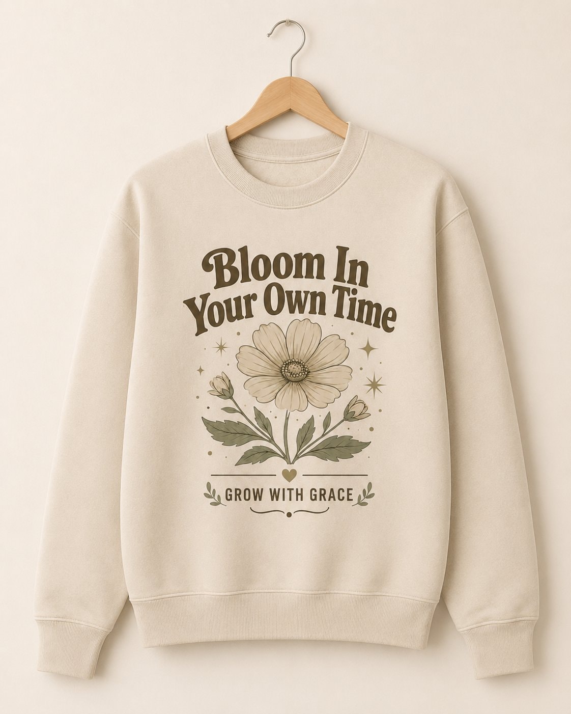 Bloom In Your Own Time Sweatshirt-Sand-2