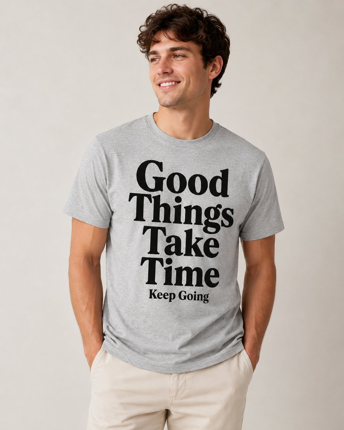 Good Things Take Time Quote T-Shirt-Sport Grey-4