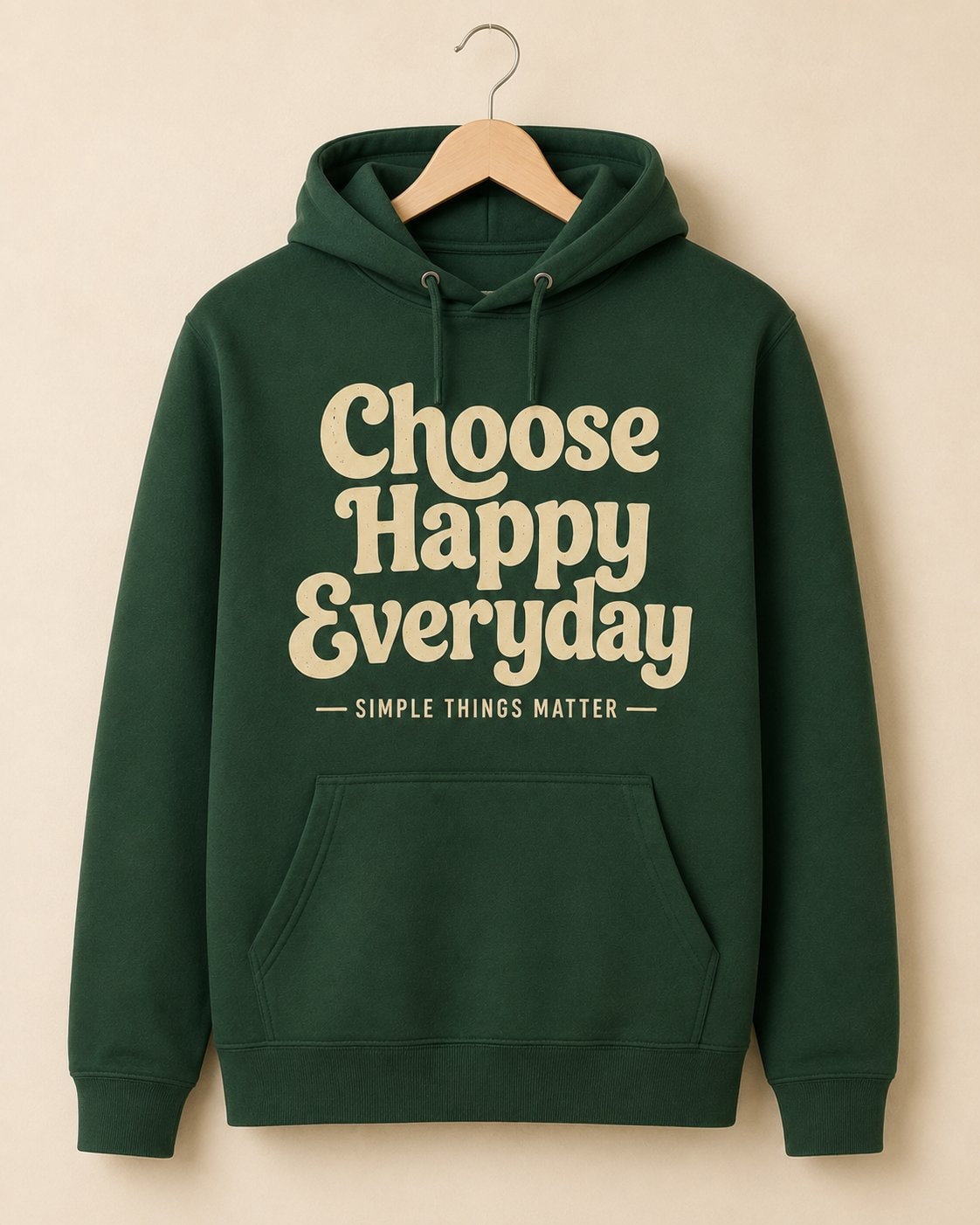 Choose Happy Everyday Hoodie-Forest Green-2