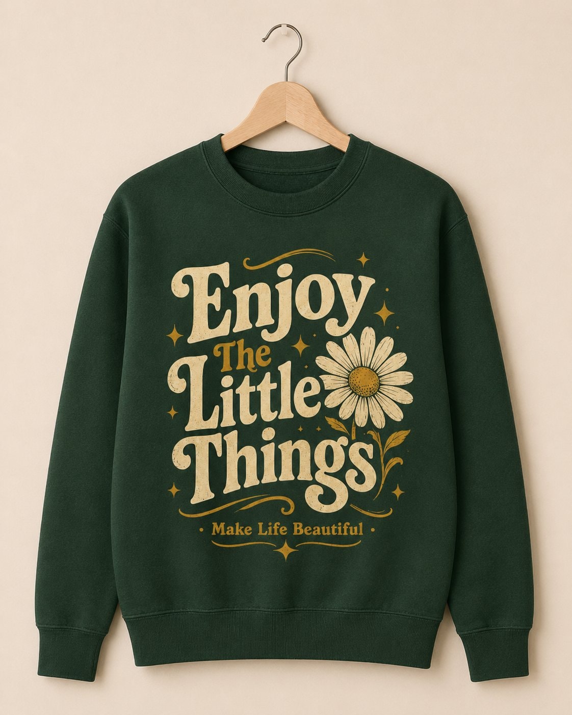 Enjoy The Little Things Sweatshirt-Forest Green-2