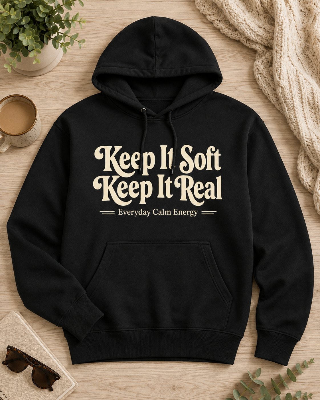 Keep It Soft Keep It Real Hoodie-Black-3