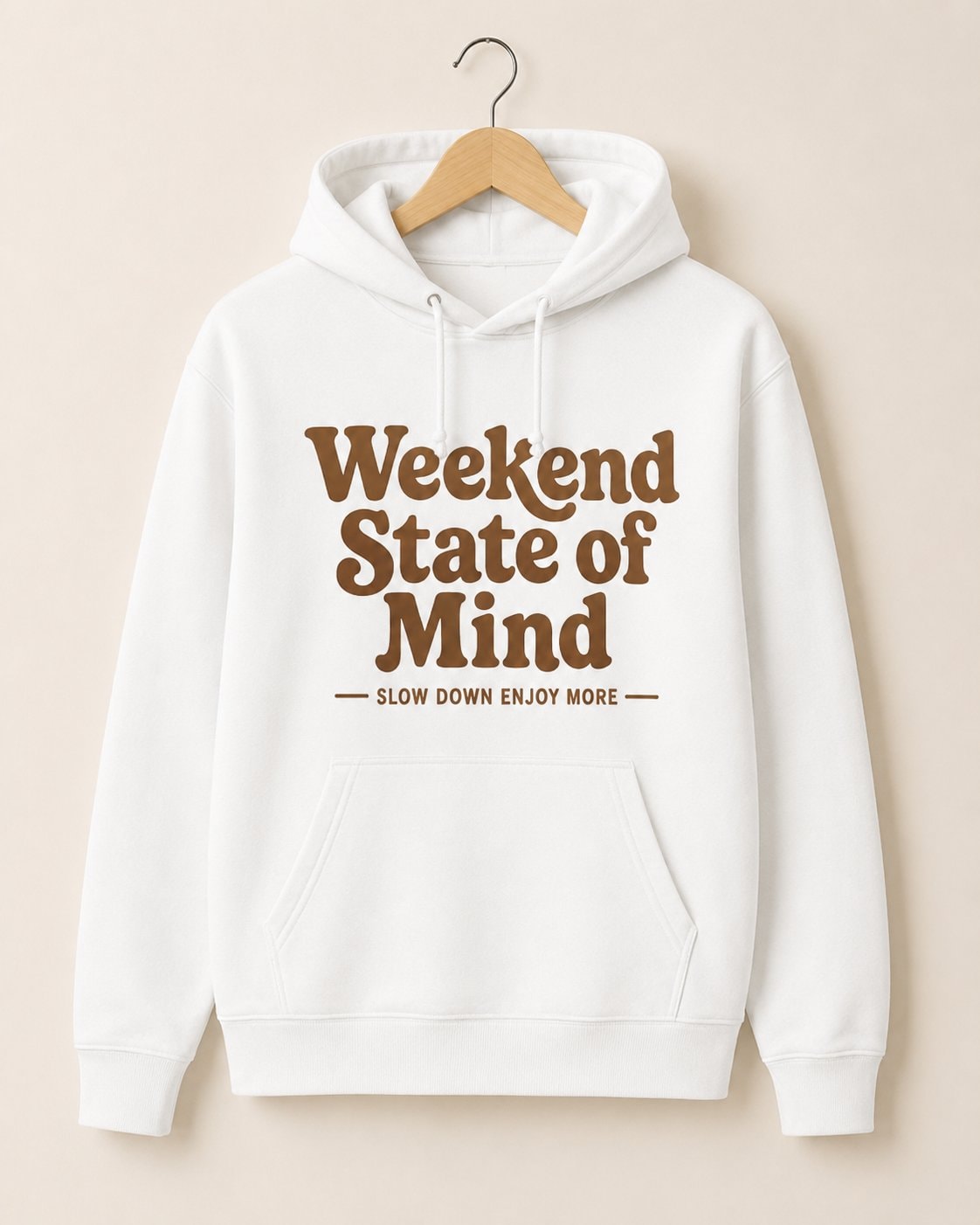 Weekend State of Mind Hoodie-White-2