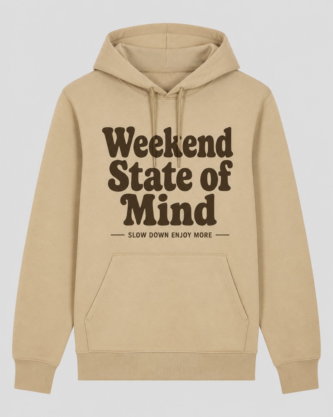 Weekend State of Mind Hoodie-Sand-1
