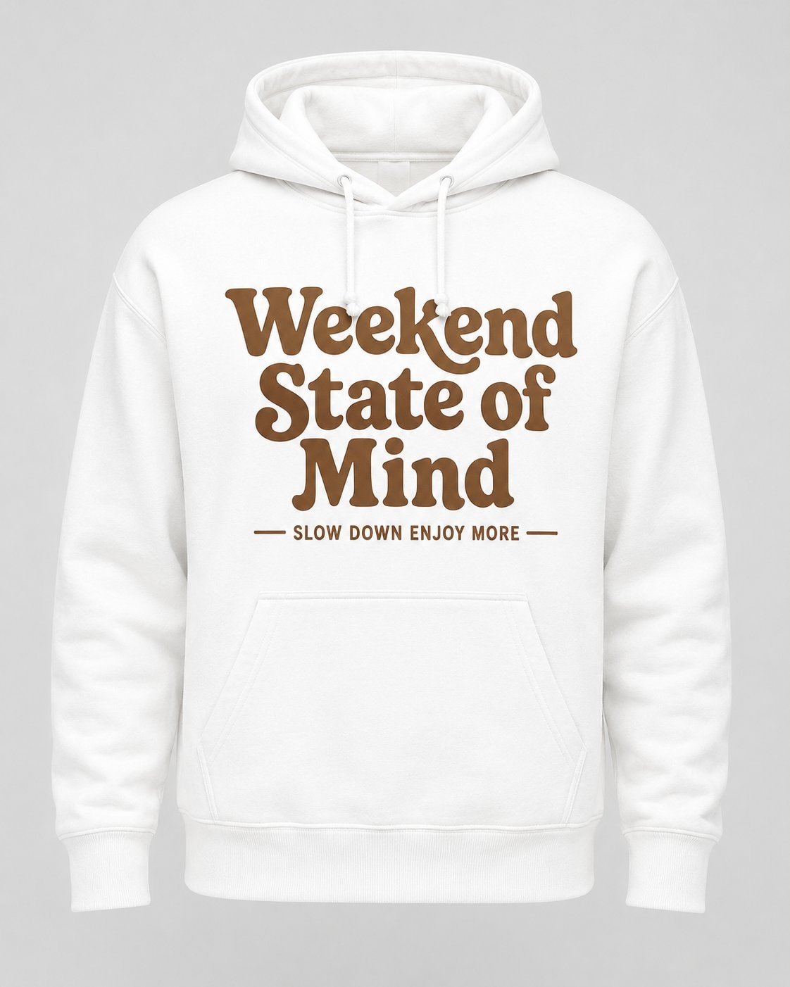 Weekend State of Mind Hoodie-White-1