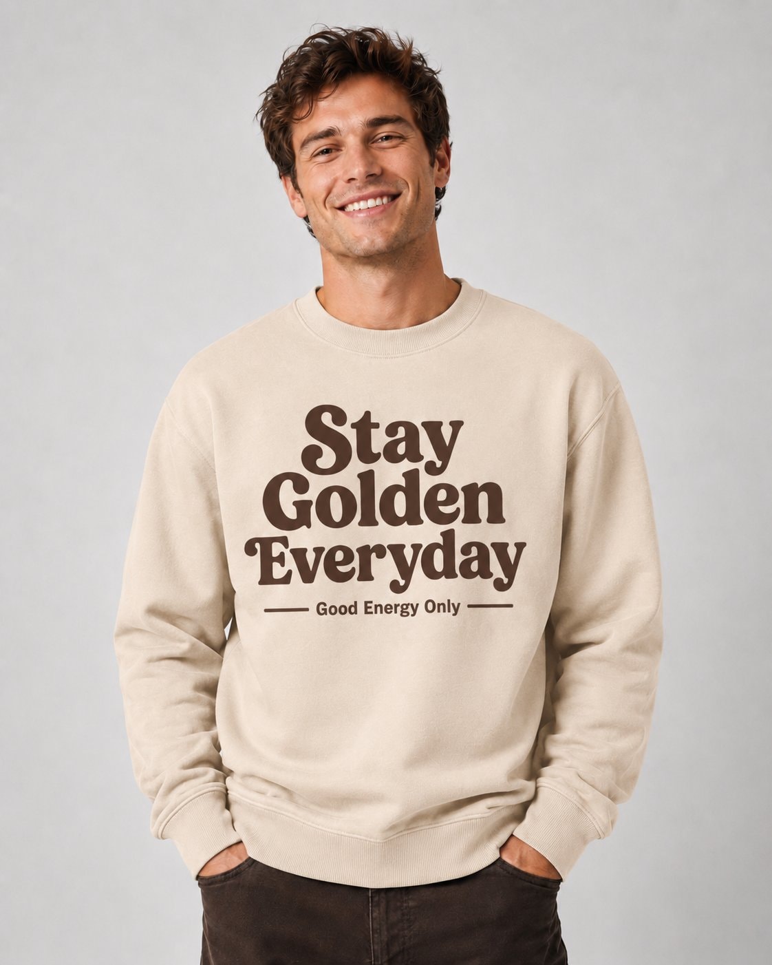 Stay Golden Everyday Sweatshirt-Sand-4
