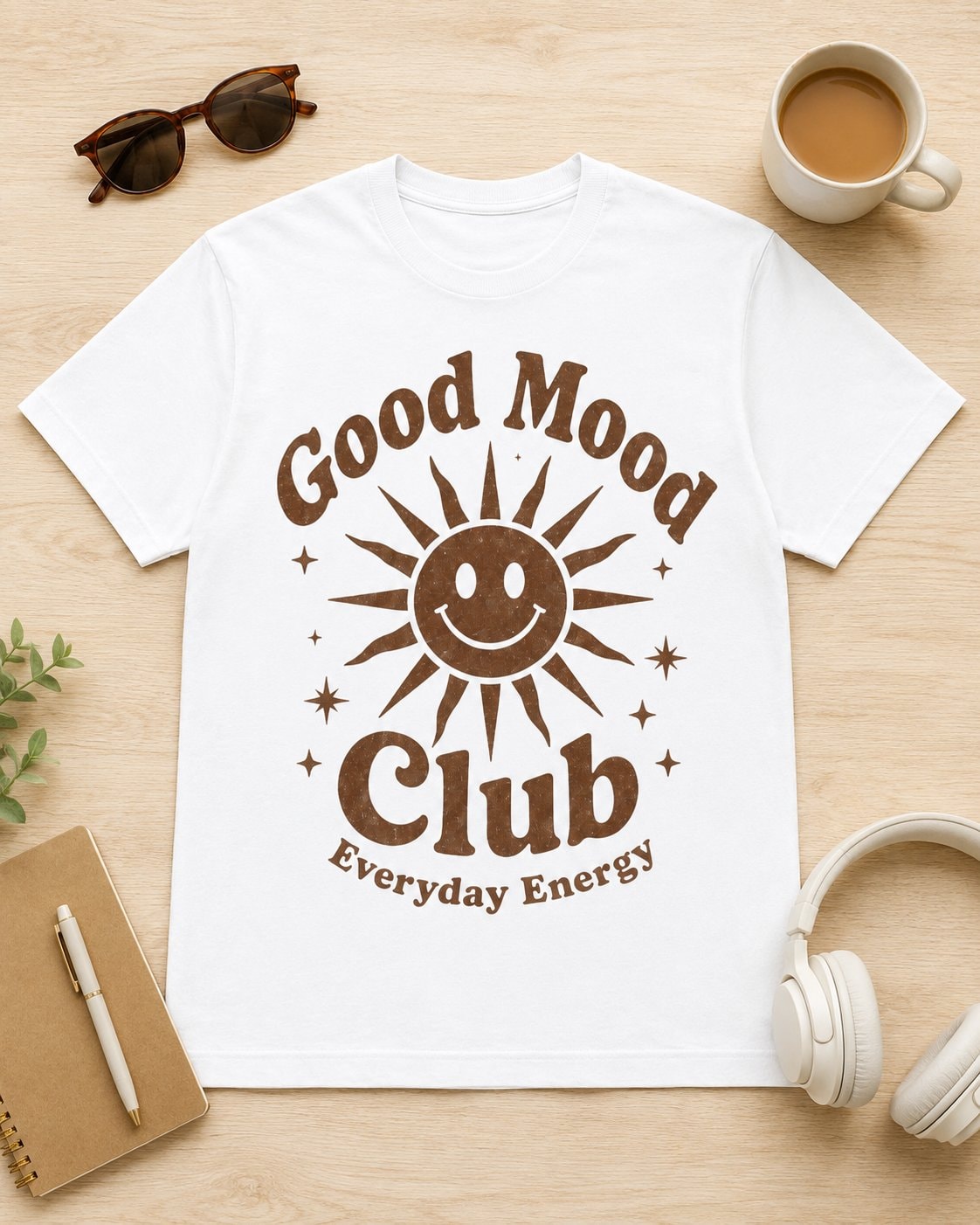 Good Mood Club Graphic T-Shirt-White-3