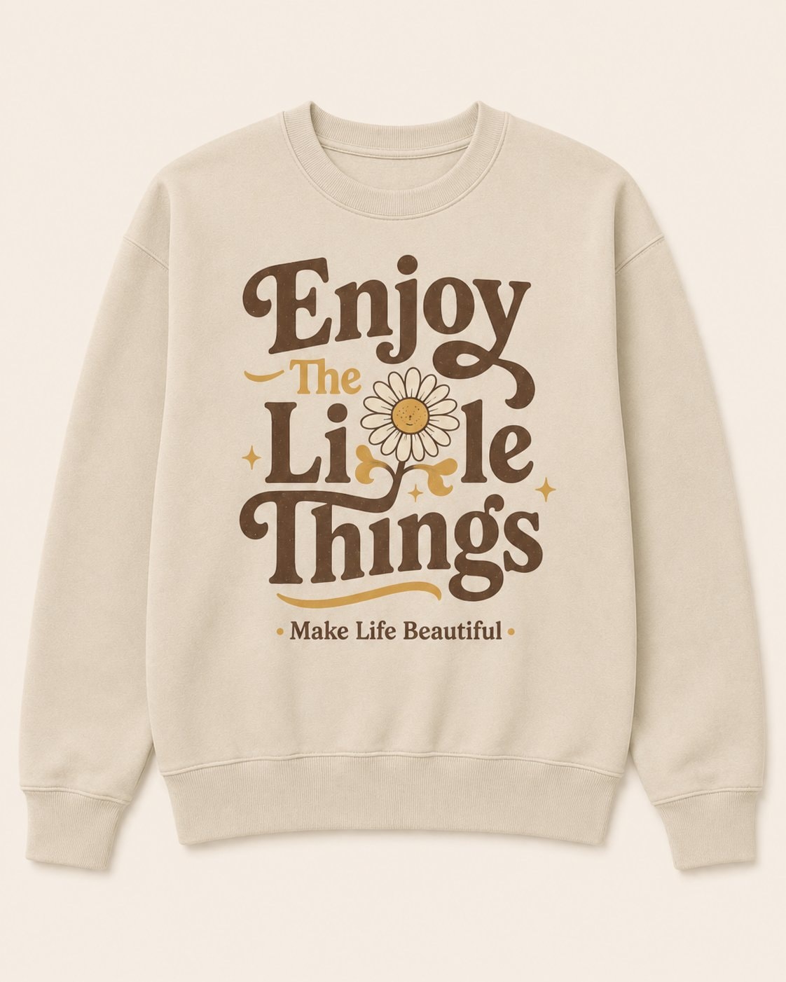Enjoy The Little Things Sweatshirt-Sand-1
