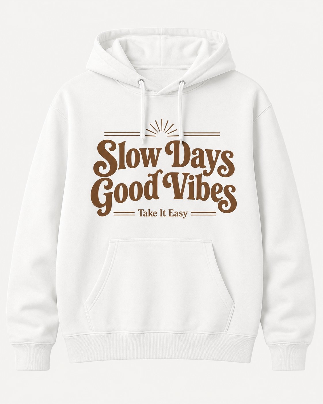 Slow Days Good Vibes Hoodie-White-1