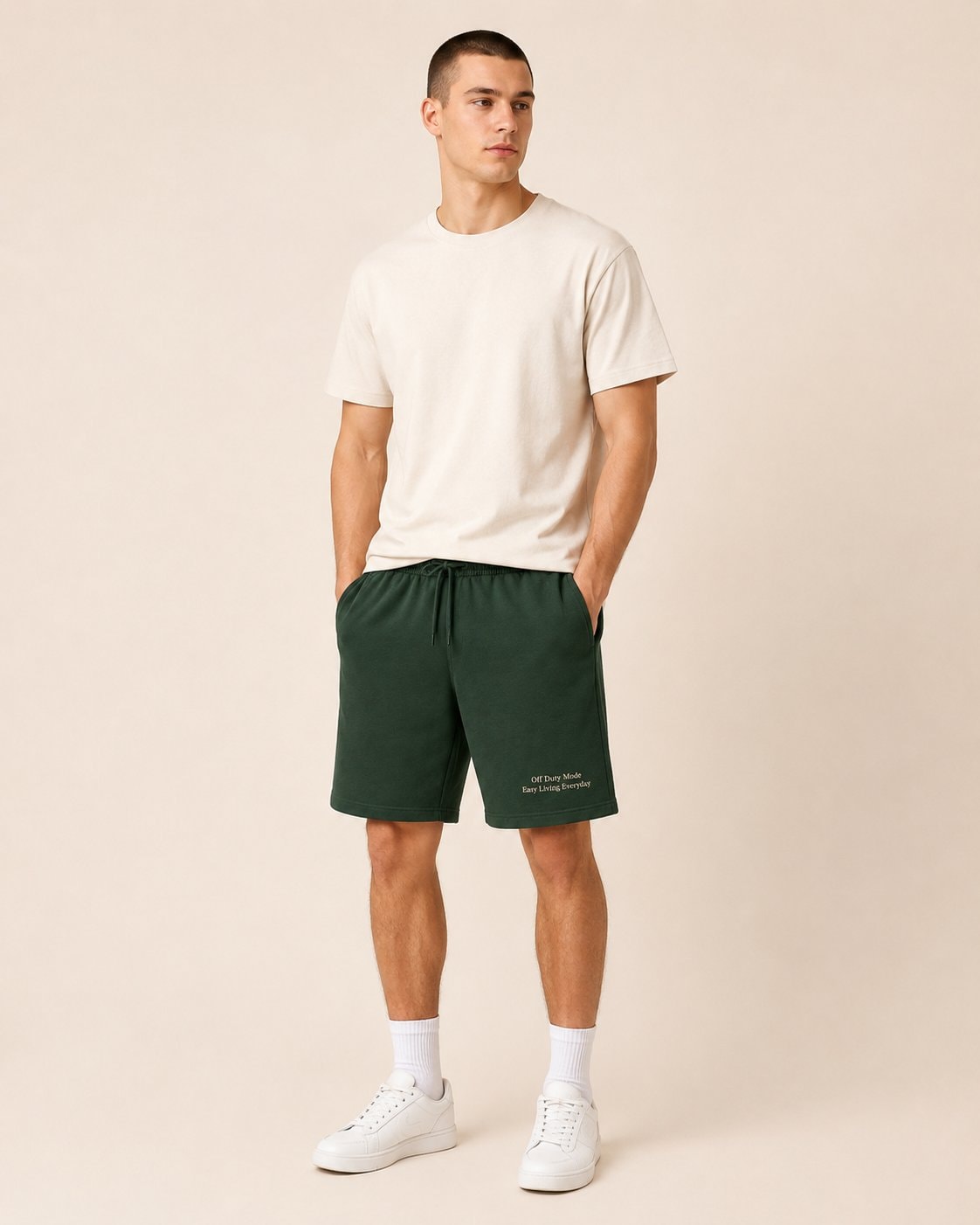 Off Duty Comfort Half Pants-Forest Green-4