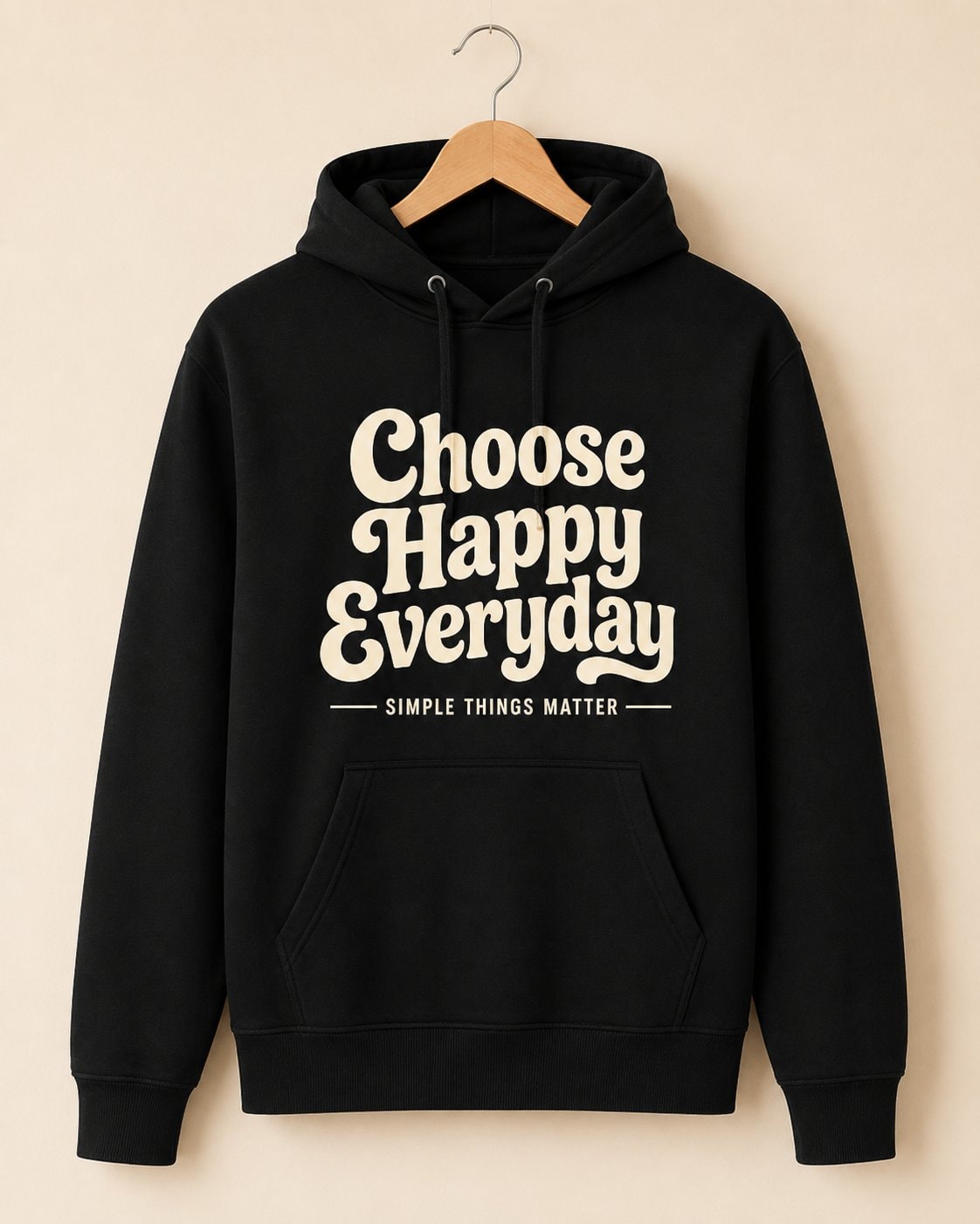 Choose Happy Everyday Hoodie-Black-2