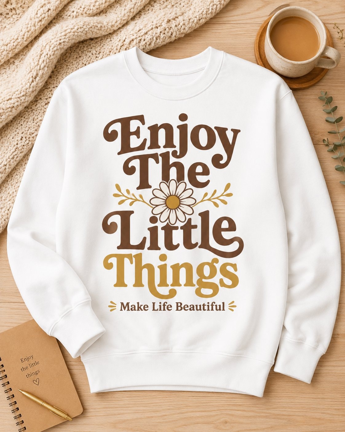 Enjoy The Little Things Sweatshirt-White-3