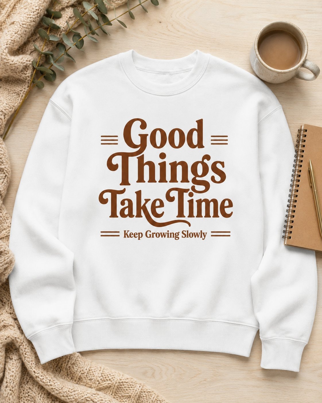 Good Things Take Time Sweatshirt-White-3