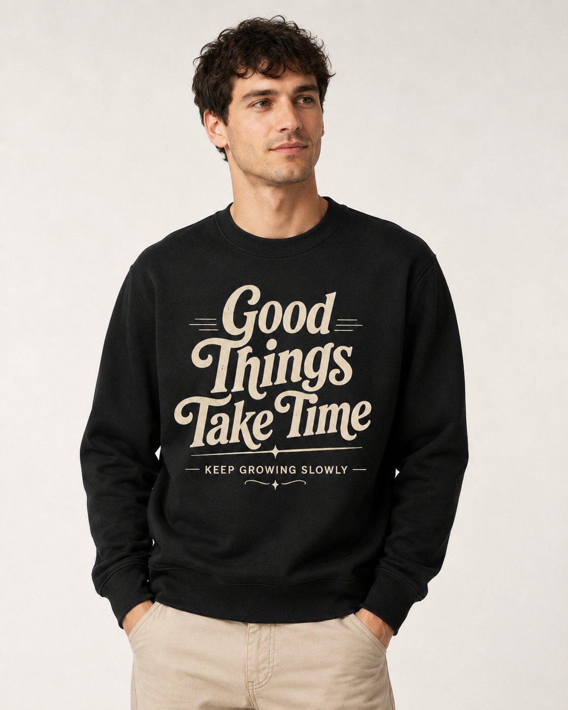 Good Things Take Time Sweatshirt-Black-4