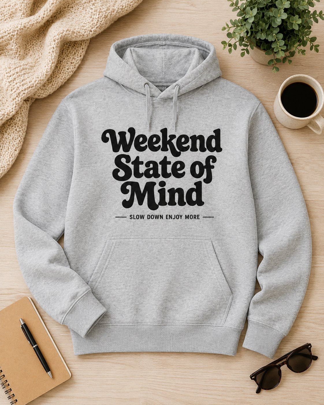 Weekend State of Mind Hoodie-Sport Grey-3