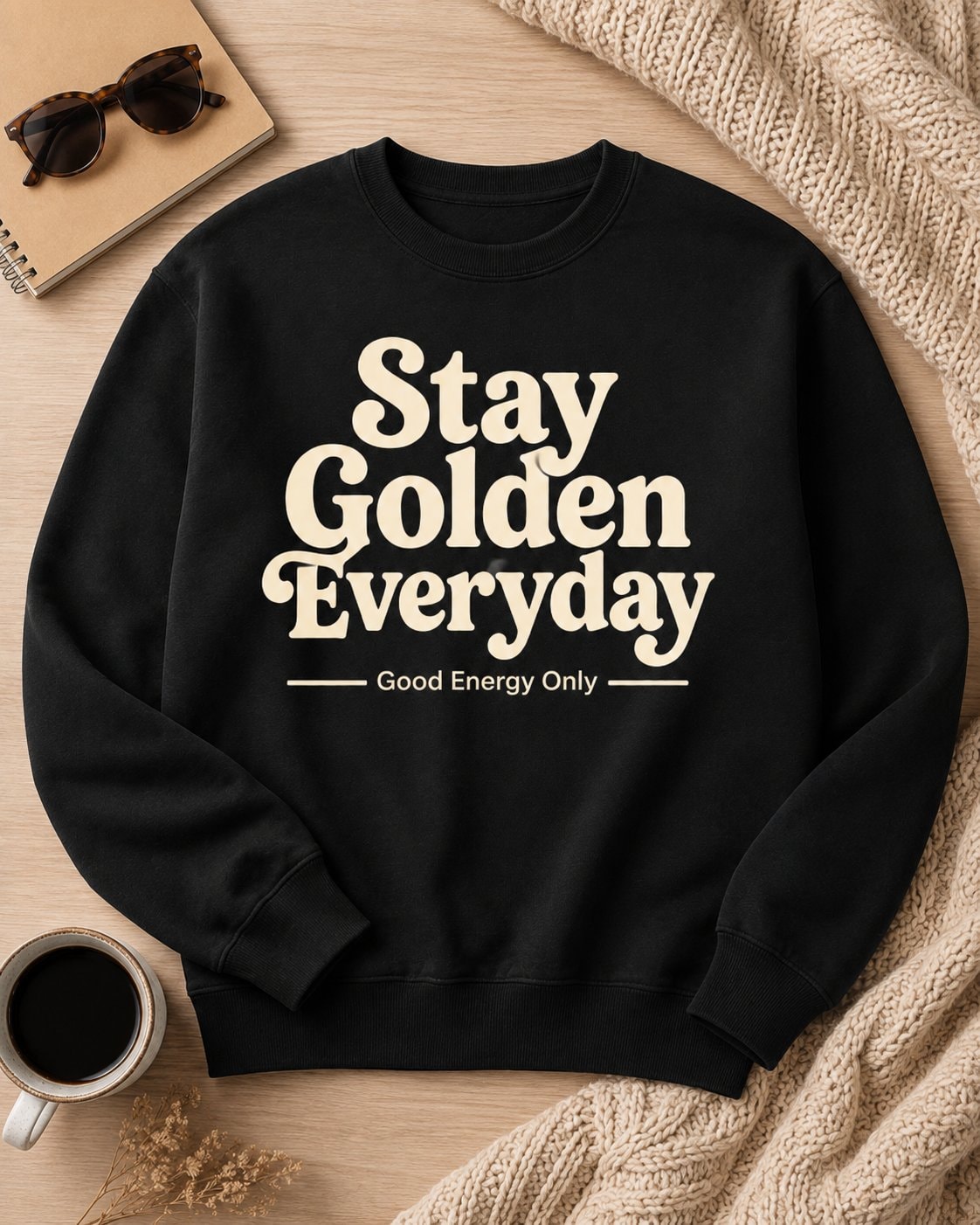 Stay Golden Everyday Sweatshirt-Black-3