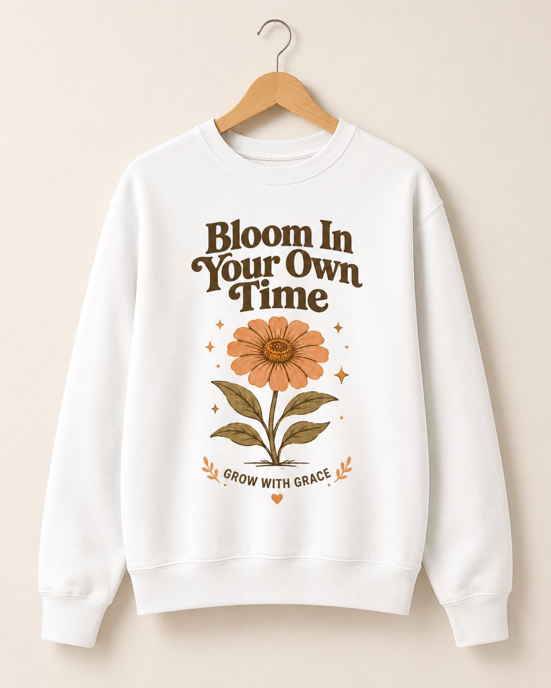 Bloom In Your Own Time Sweatshirt-White-2