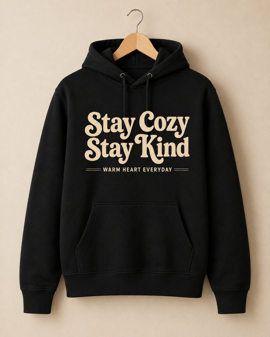 Stay Cozy Stay Kind Hoodie-Black-2