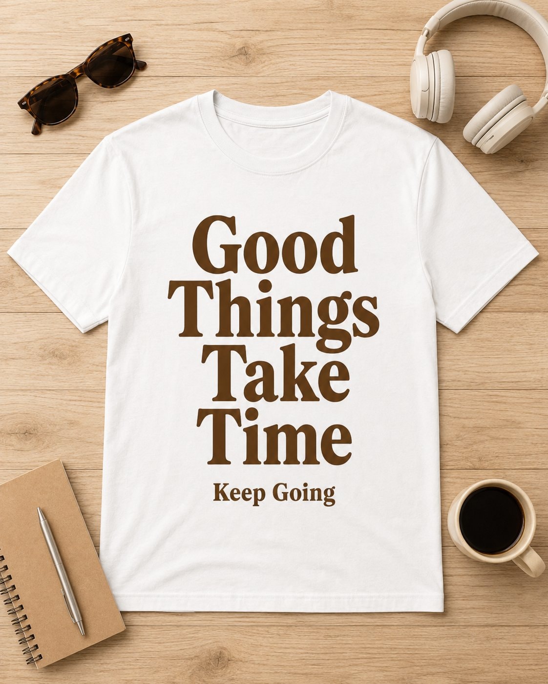 Good Things Take Time Quote T-Shirt-White-3