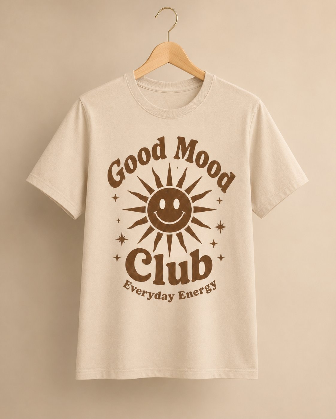 Good Mood Club Graphic T-Shirt-Sand-2