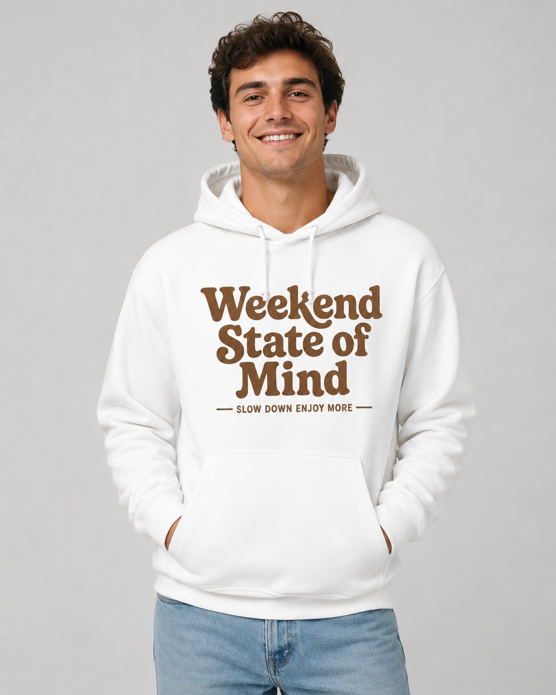 Weekend State of Mind Hoodie-White-4