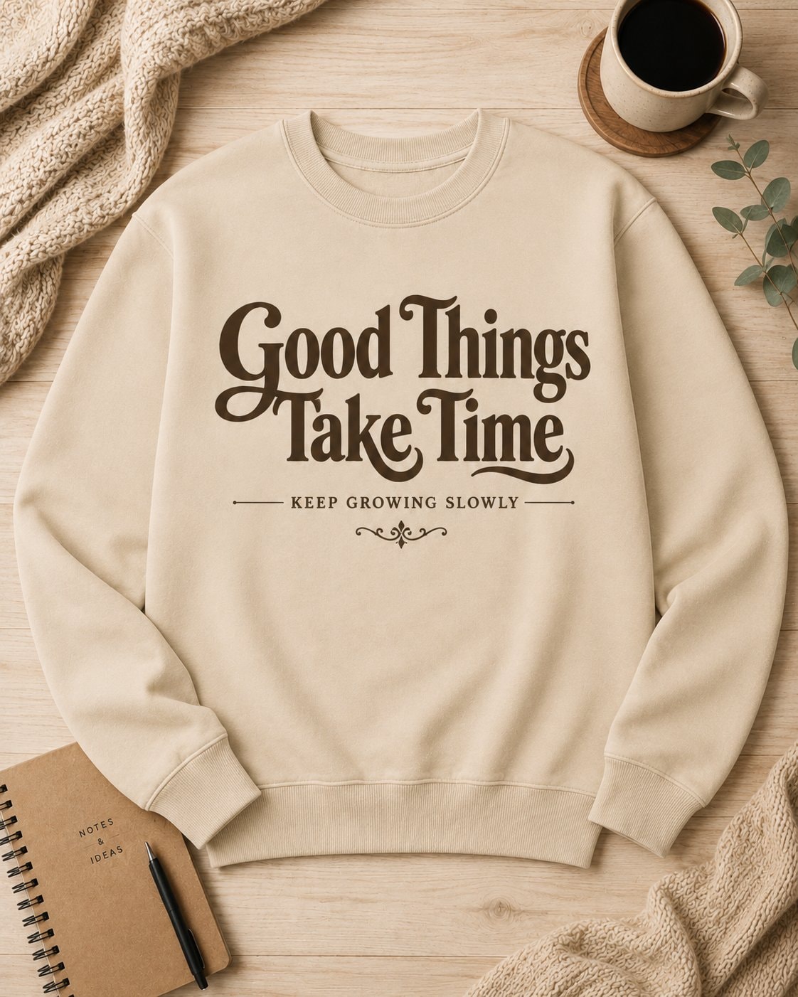 Good Things Take Time Sweatshirt-Sand-3