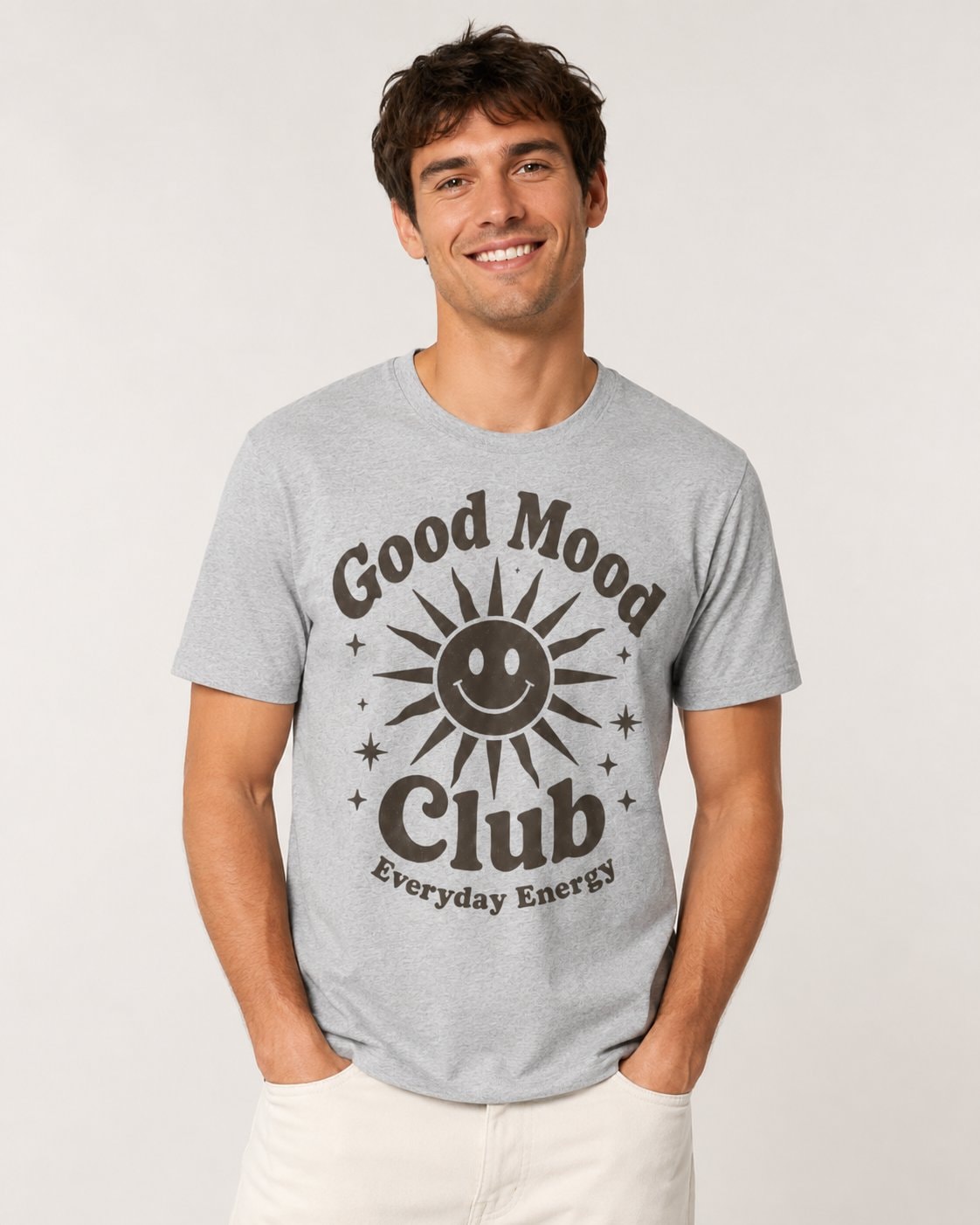Good Mood Club Graphic T-Shirt-Sport Grey-4