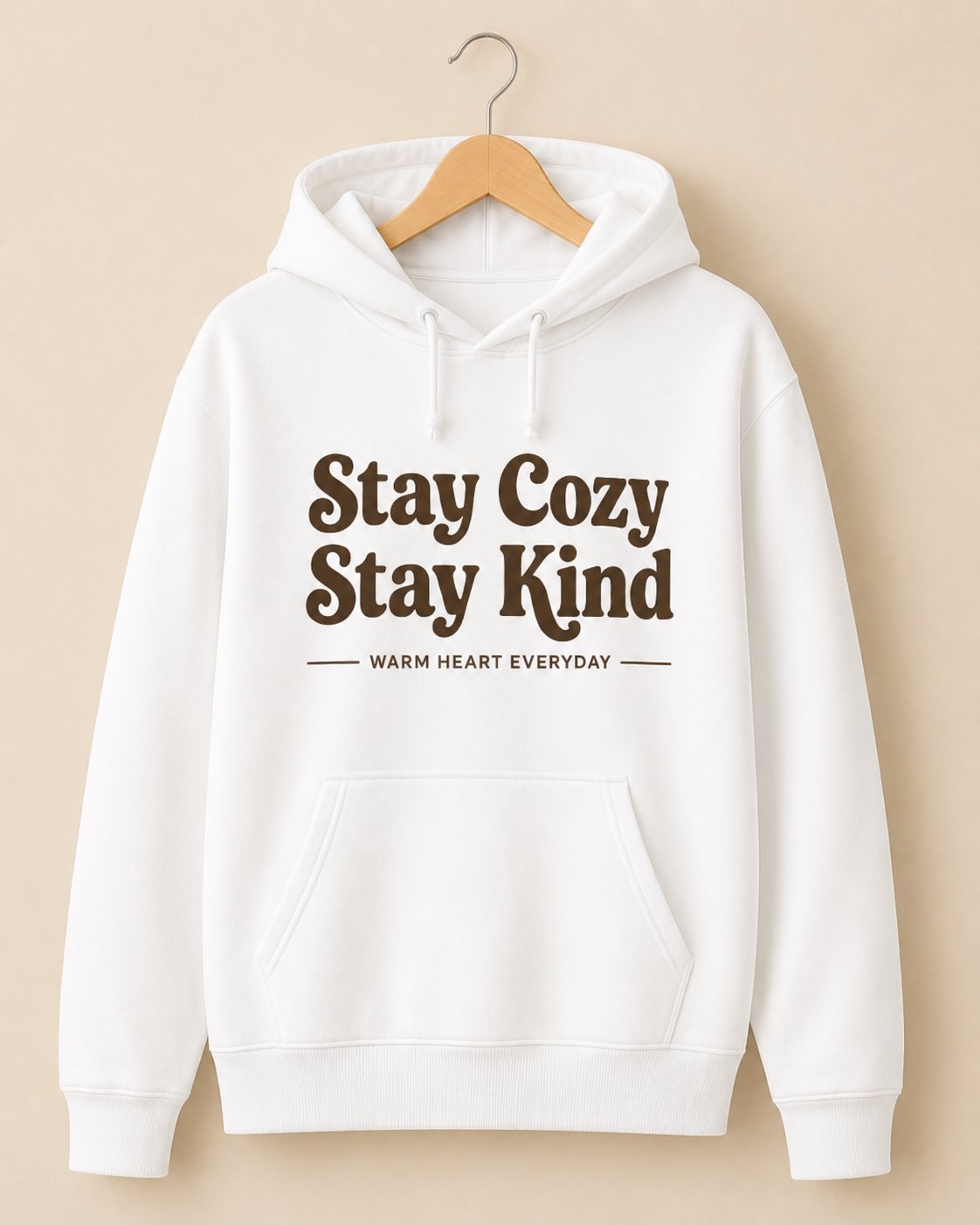Stay Cozy Stay Kind Hoodie-White-4