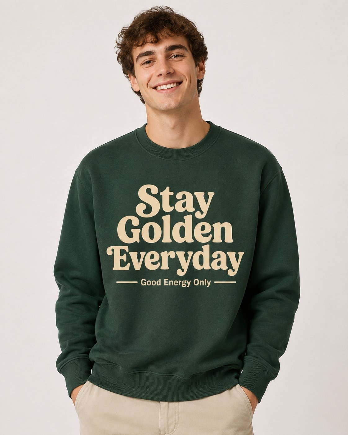Stay Golden Everyday Sweatshirt-Forest Green-4