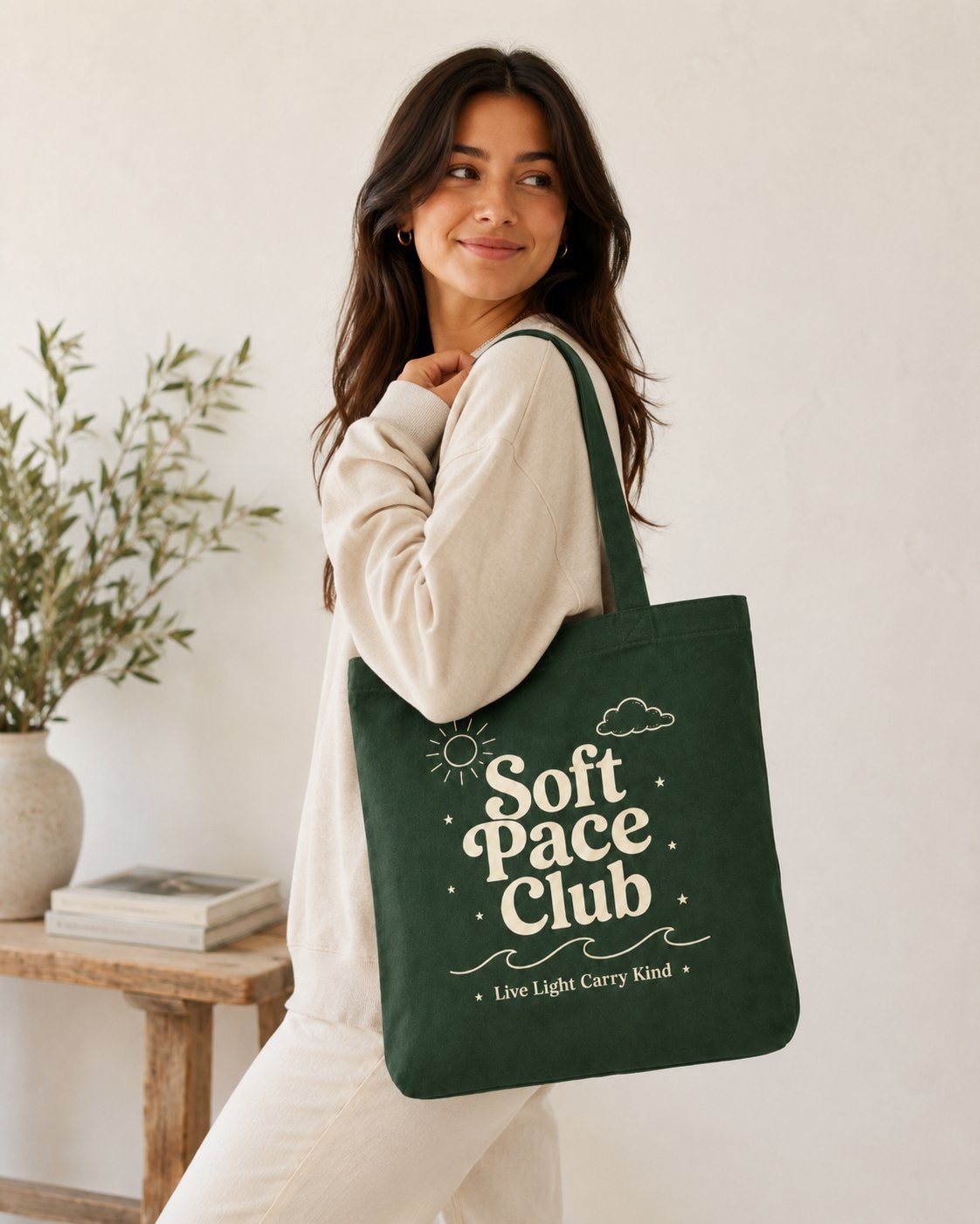 Soft Pace Everyday Tote Bag-Forest Green-4