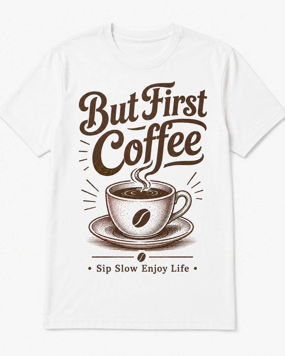 But First Coffee Graphic T-Shirt-White-1