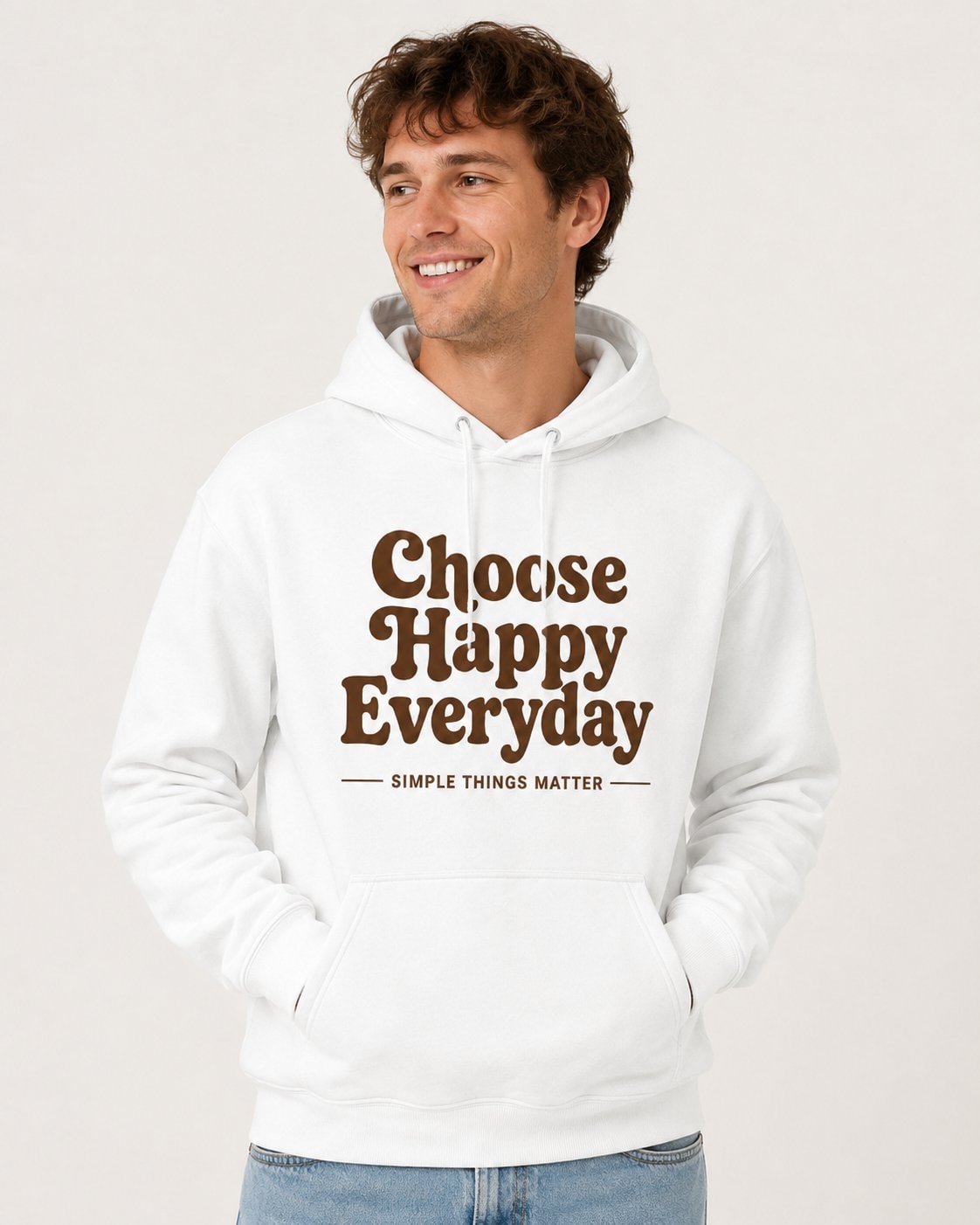 Choose Happy Everyday Hoodie-White-4