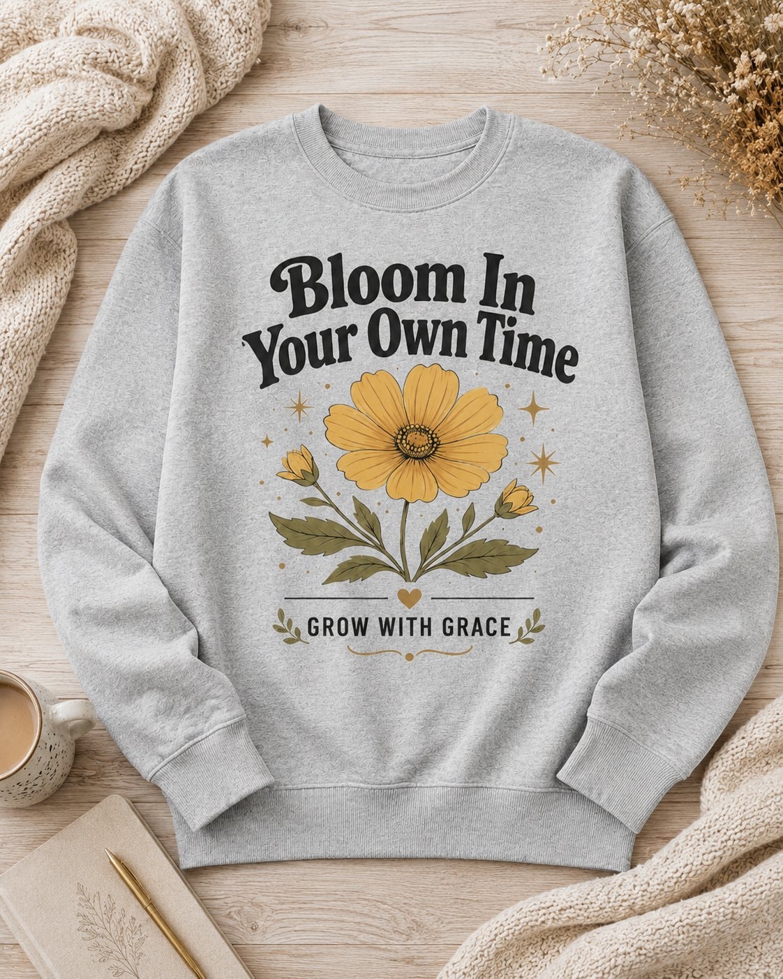 Bloom In Your Own Time Sweatshirt-Sport Grey-3