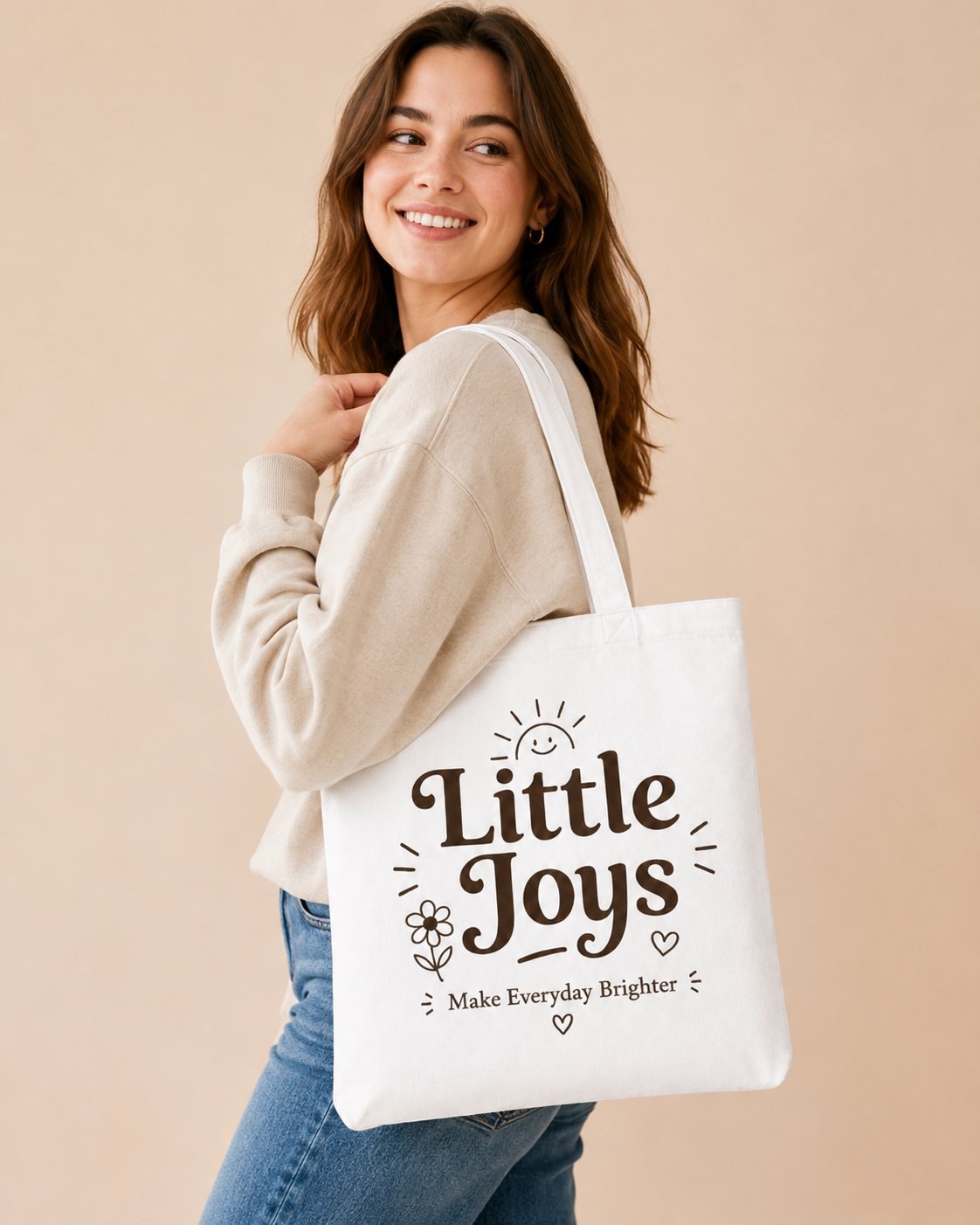 Little Joys Everyday Tote Bag-White-4