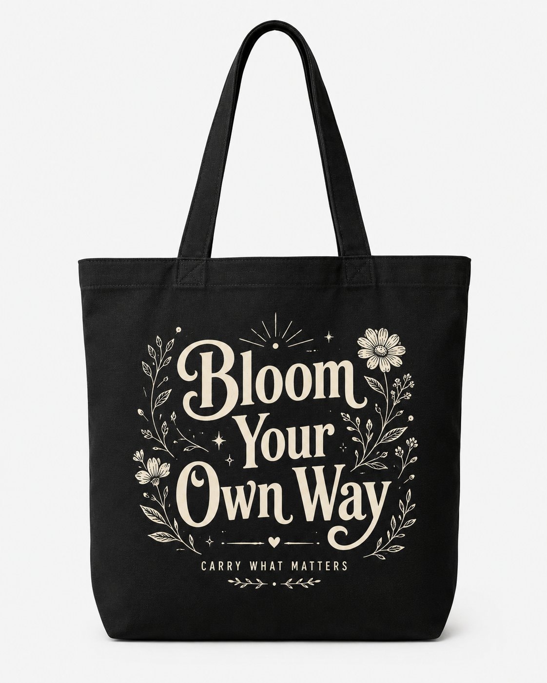 Bloom Your Own Way Tote Bag-Black-1
