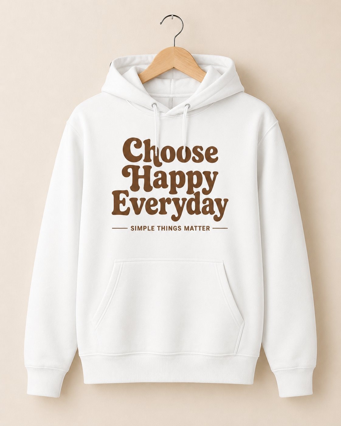 Choose Happy Everyday Hoodie-White-2