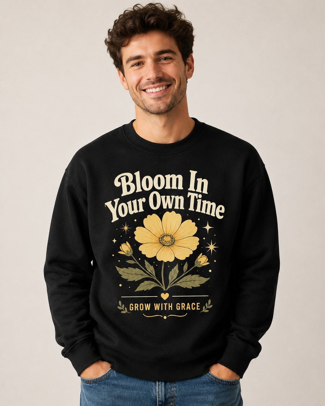 Bloom In Your Own Time Sweatshirt-Black-4